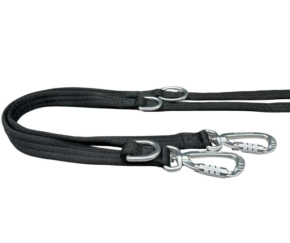 BTactical™ Nylon Frog Clip Dog Training Lead | 2m Anti Tangle - Midnight Black