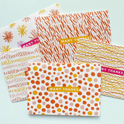 Thank You Cards Bundle of 5 - Pastel Many Thanks
