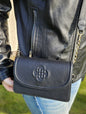 SADDLER HEIDI Real Leather Designer 3 Section Clutch with Chain Strap Detail