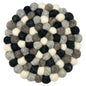 Round Felt Ball Placemat | Multi Grey