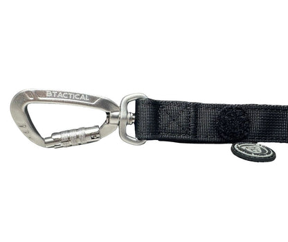 BTactical™ Nylon Carabiner Clip Dog Lead | Extra-Strong Anti Tangle - Midnight Black