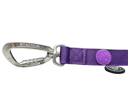 BTactical™ Nylon Carabiner Clip Dog Lead | Extra-Strong Anti Tangle - Lavender Purple