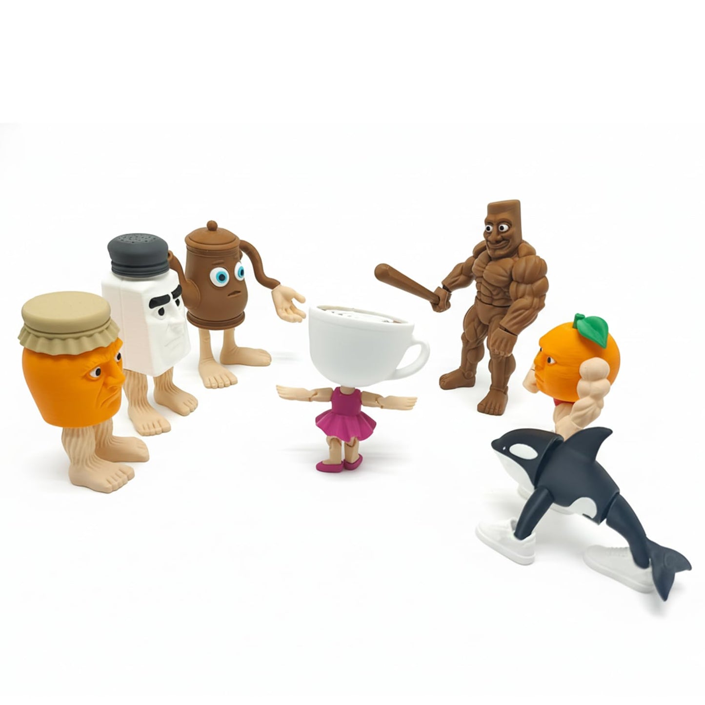 Italian Brainrot Toys, Large Poseable Italian Brainrot Toys, Brainrot Action Figures for Kids, Steal a Brainrot for Fun Desk Display, Collecting & Parent‑Child Playtime Gifts (2Pcs)