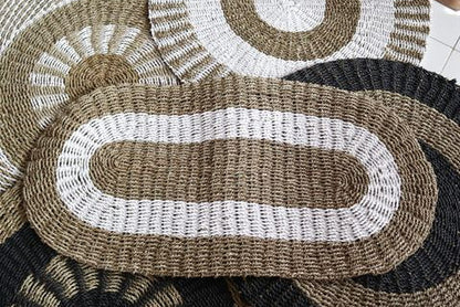 Oval Seagrass White & Tan - Classic - 60x120cm