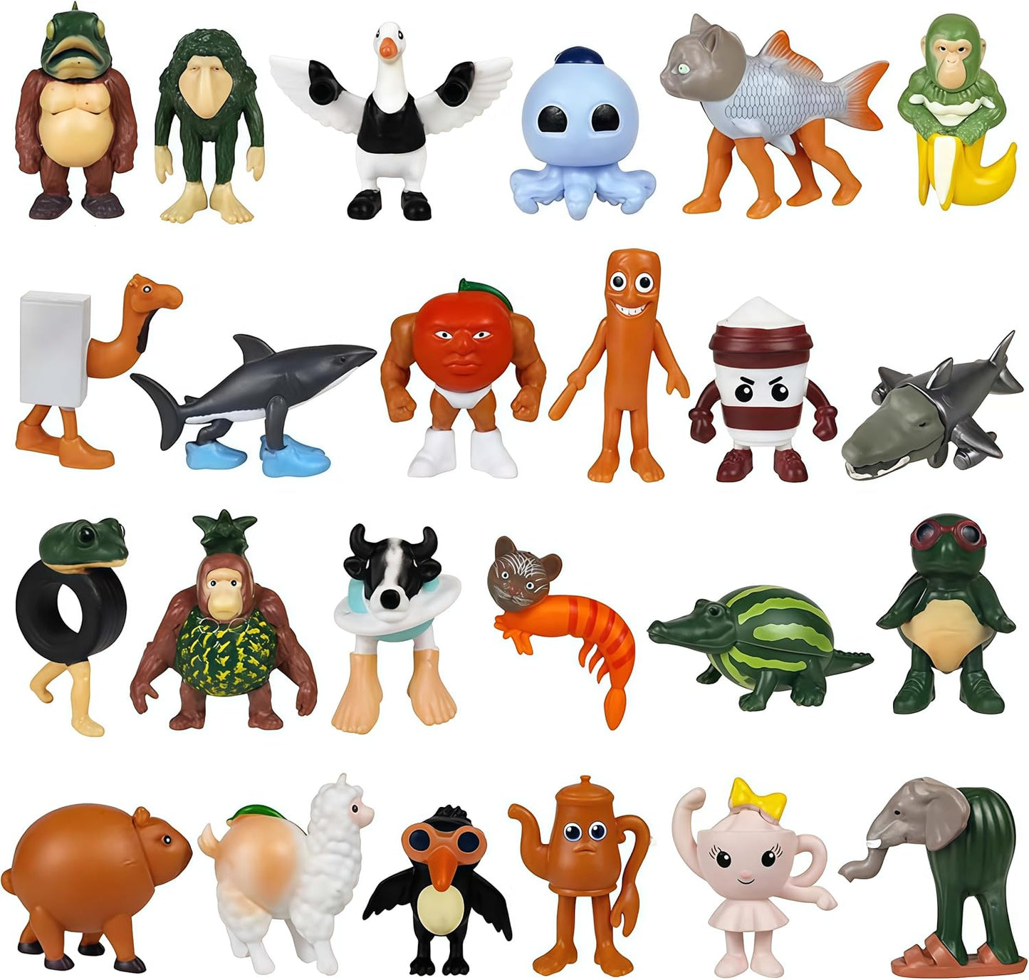 Italian Brainrot Steal a Brainrot Toys, 24 PCS Brain Rot Action Figure, 1.8" Tralalero Tralala Tung Tung Tung Sahur Doll, Party Favors for Kids Birthday Decor
