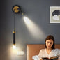 Bold Gold Wall Lamp with Reading Light - LED Warm White Lighting