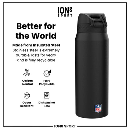 NFL x ION8 Insulated Steel Water Bottle, NFL Ravens, 750ml (24oz)