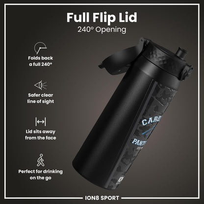 NFL x ION8 Insulated Steel Water Bottle, NFL Panthers, 750ml (24oz)
