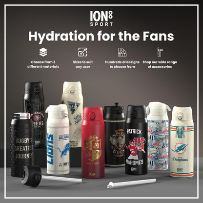 NFL x ION8 Insulated Steel Water Bottle, NFL Raiders, 750ml (24oz)