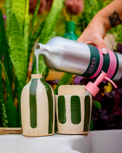 Ceramic Soap Holder & 1 Litre Refill Set