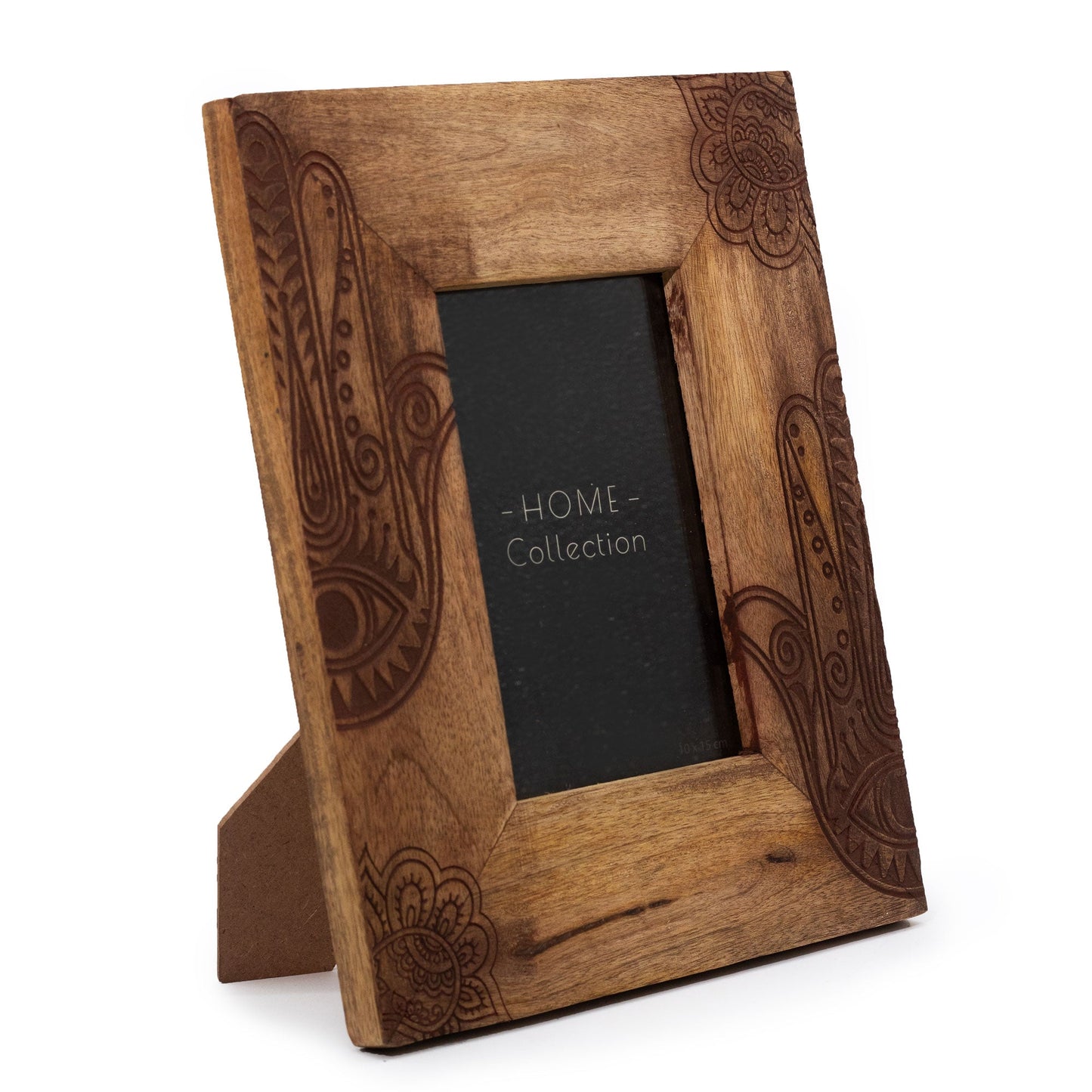 Medium Black Hamsa Mango Wood Photo Frame 10x15cm