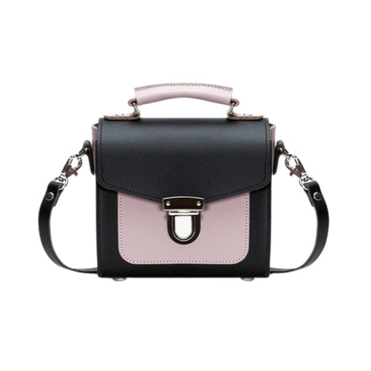 Handmade Leather Sugarcube Handbag - Rose Truffle