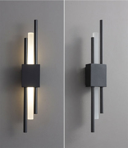 Emporium LED Wall Lamp Black Gold Warm Light Hard Wired Modern