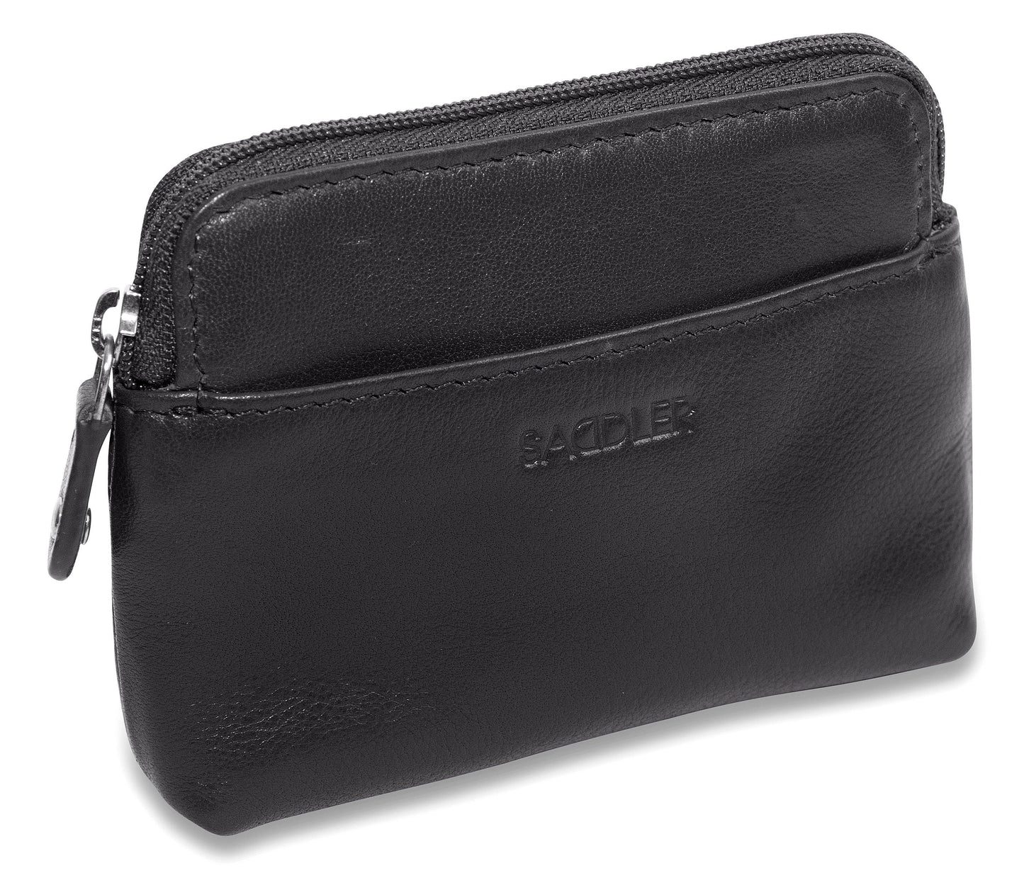 Compact Leather Zip-Top Purse "Pia" – Handmade by Saddler | RFID Protected & Gift Boxed | Multi-Functional Card, Coin & Key Holder