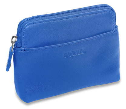Compact Leather Zip-Top Purse "Pia" – Handmade by Saddler | RFID Protected & Gift Boxed | Multi-Functional Card, Coin & Key Holder