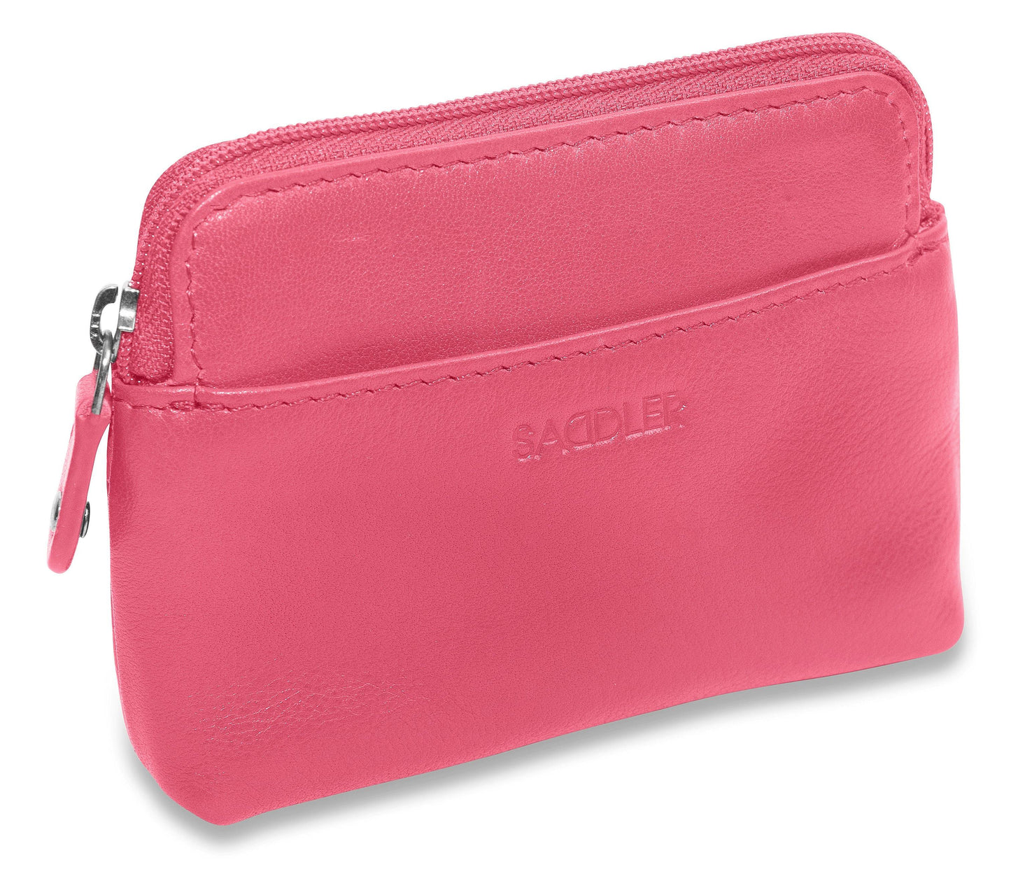 Compact Leather Zip-Top Purse "Pia" – Handmade by Saddler | RFID Protected & Gift Boxed | Multi-Functional Card, Coin & Key Holder