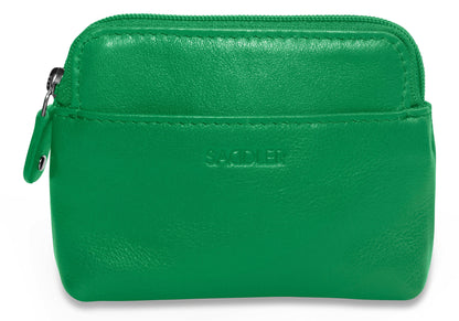 Compact Leather Zip-Top Purse "Pia" – Handmade by Saddler | RFID Protected & Gift Boxed | Multi-Functional Card, Coin & Key Holder