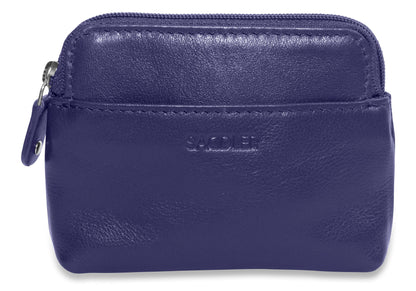 Compact Leather Zip-Top Purse "Pia" – Handmade by Saddler | RFID Protected & Gift Boxed | Multi-Functional Card, Coin & Key Holder