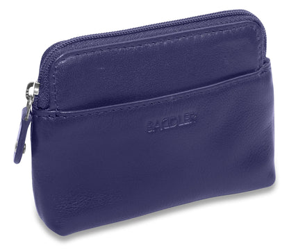 Compact Leather Zip-Top Purse "Pia" – Handmade by Saddler | RFID Protected & Gift Boxed | Multi-Functional Card, Coin & Key Holder