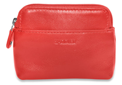 Compact Leather Zip-Top Purse "Pia" – Handmade by Saddler | RFID Protected & Gift Boxed | Multi-Functional Card, Coin & Key Holder