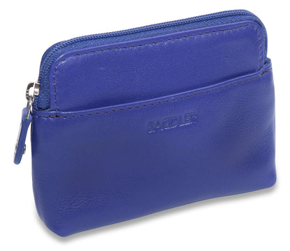Compact Leather Zip-Top Purse "Pia" – Handmade by Saddler | RFID Protected & Gift Boxed | Multi-Functional Card, Coin & Key Holder