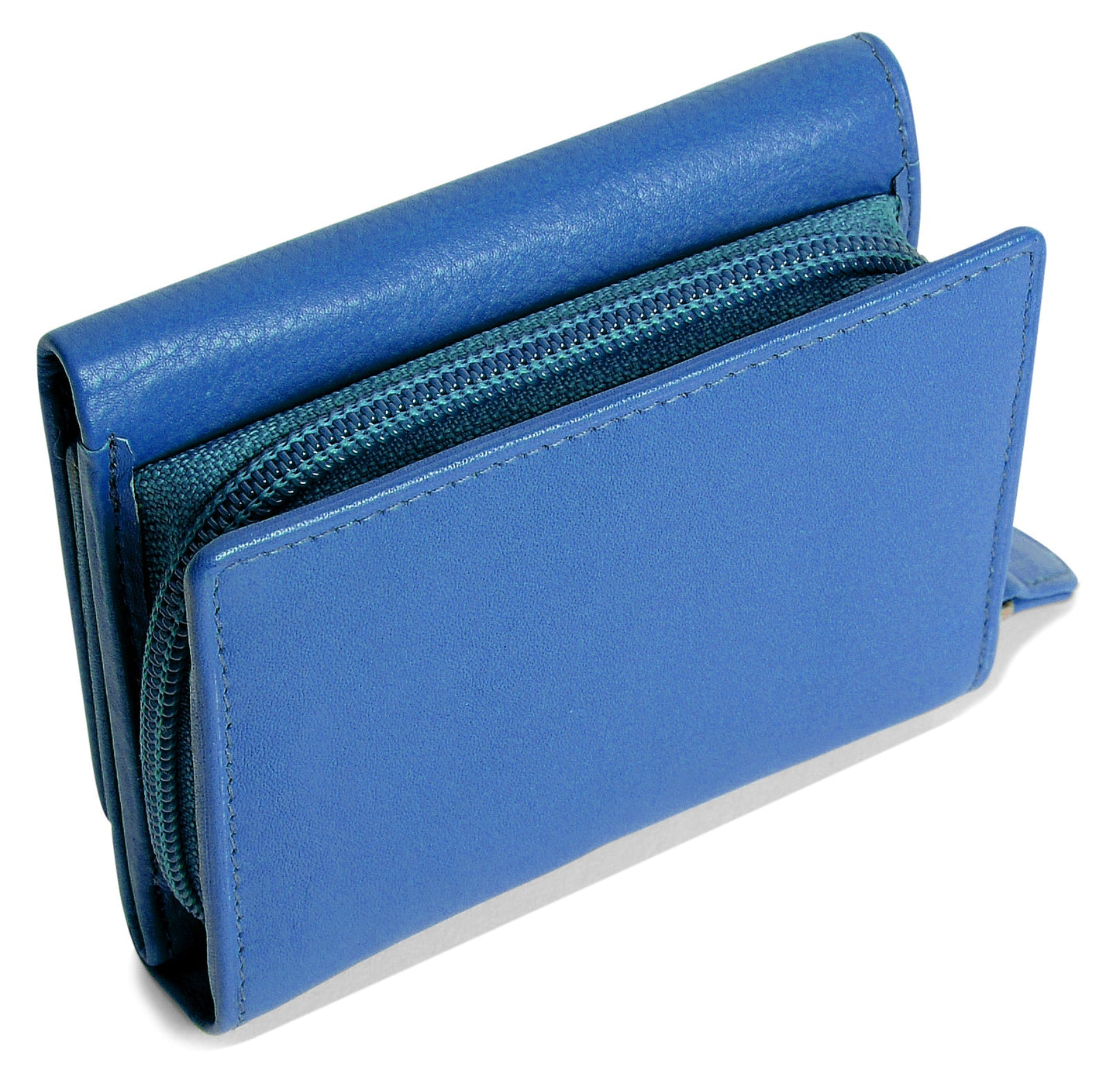 SADDLER CARLA Handmade Leather Compact Trifold Purse – RFID Protected | 5 Card Slots, ID Window & Zipped Coin Pocket | Gift Boxed