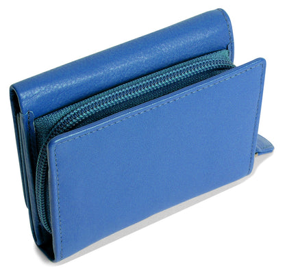 SADDLER CARLA Handmade Leather Compact Trifold Purse – RFID Protected | 5 Card Slots, ID Window & Zipped Coin Pocket | Gift Boxed