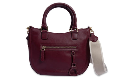 SADDLER "Chloe" Real Leather Twin-Handle Handbag with Crossbody Strap - Handmade, with Keepsake Pouch