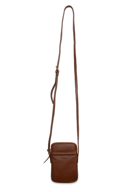 SADDLER "Margot" Real Leather Crossbody Zip Top RFID Phone Pouch - Gift Boxed
