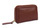 SADDLER "Annabelle" 2 Section RFID Real Leather Zip Top Coin Purse (Gift Boxed)