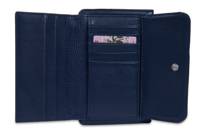 SADDLER "Marion" Bifold Real Leather Card Wallet with Zip Top Coin Purse (Gift Boxed)