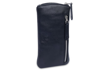 SADDLER "Mabel" Zip Top Real Leather Glasses Case with Card Holder (Gift Boxed)