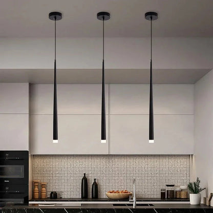 Sleek Drop Pendant Light - LED Integrated Adjustable Height Warm Light