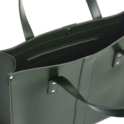 Handmade Leather Shopper - Ivy Green