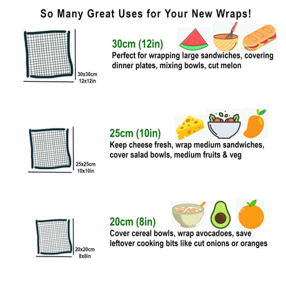 *Set of 3 Handmade Beeswax Wraps | Garden