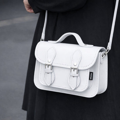 Handmade Leather Micro Satchel - White