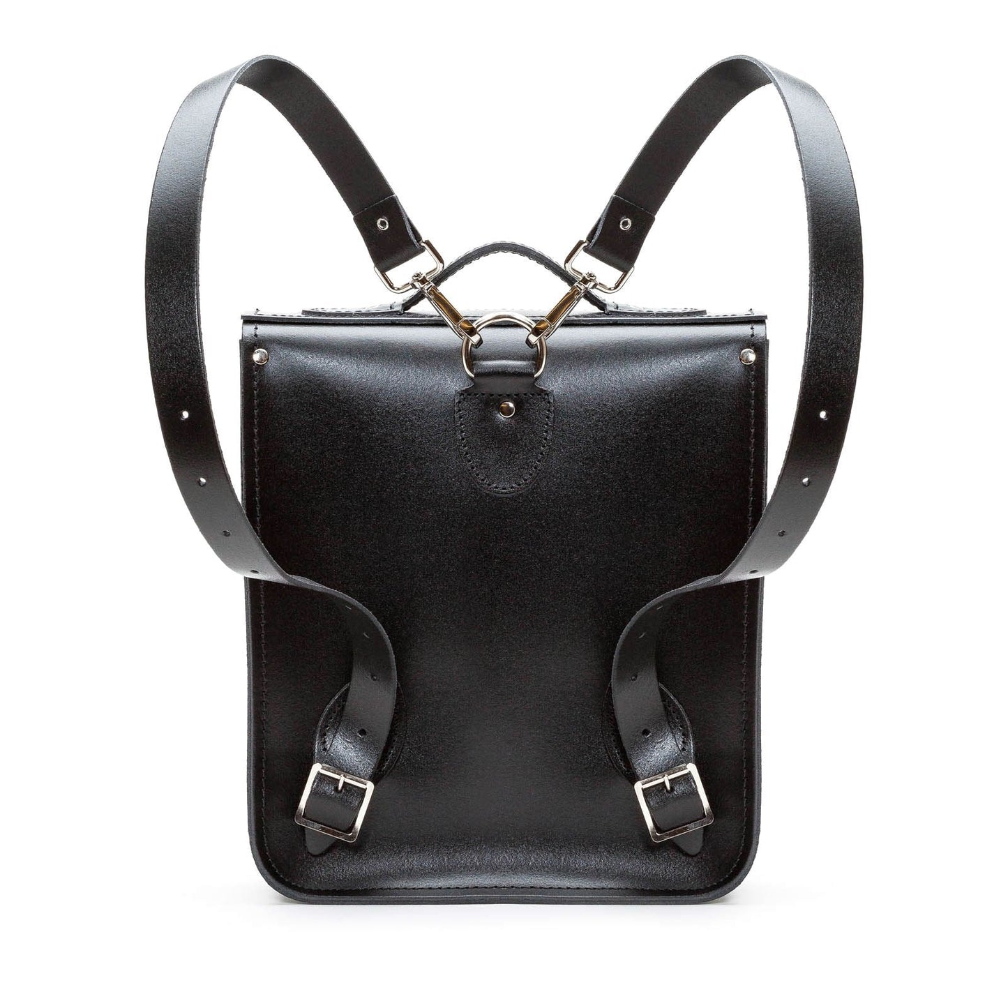 Handmade Leather City Backpack - Gothic Striped Grey & Black