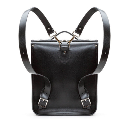 Handmade Leather City Backpack - Gothic Striped Yellow & Black