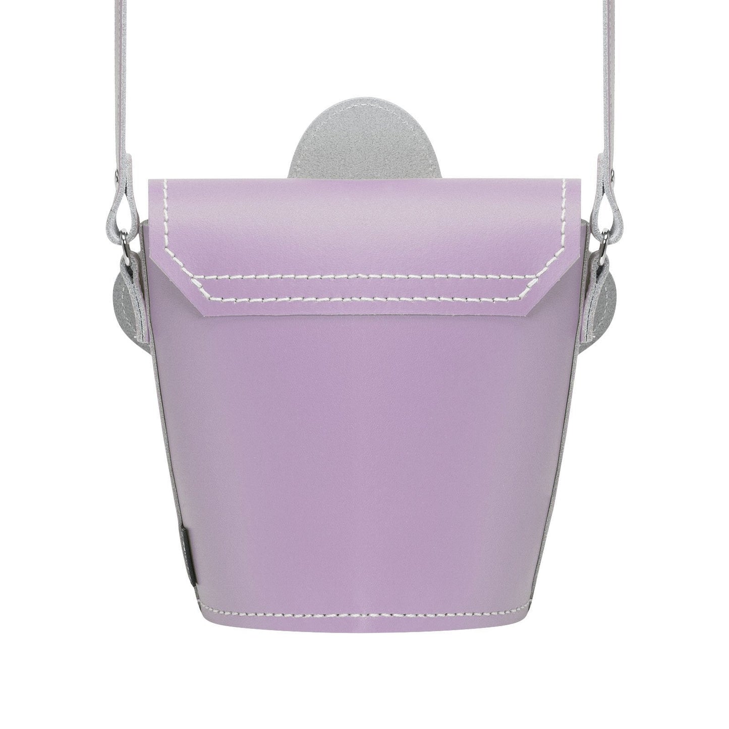 Handmade Leather Daisy Barrel Bag - Pastel Violet