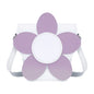 Handmade Leather Daisy Barrel Bag - White & Violet