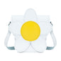 Handmade Leather Daisy Barrel Bag - White
