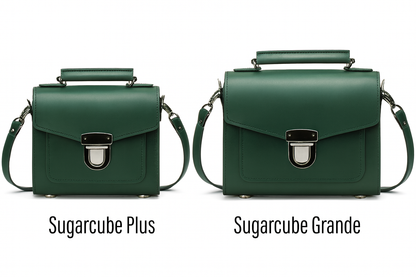 Handmade Leather Sugarcube Handbag - Ivy Green