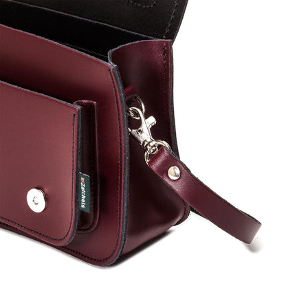 Handmade Leather Micro Satchel - Marsala Red