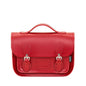 Leather Midi Satchel - Red