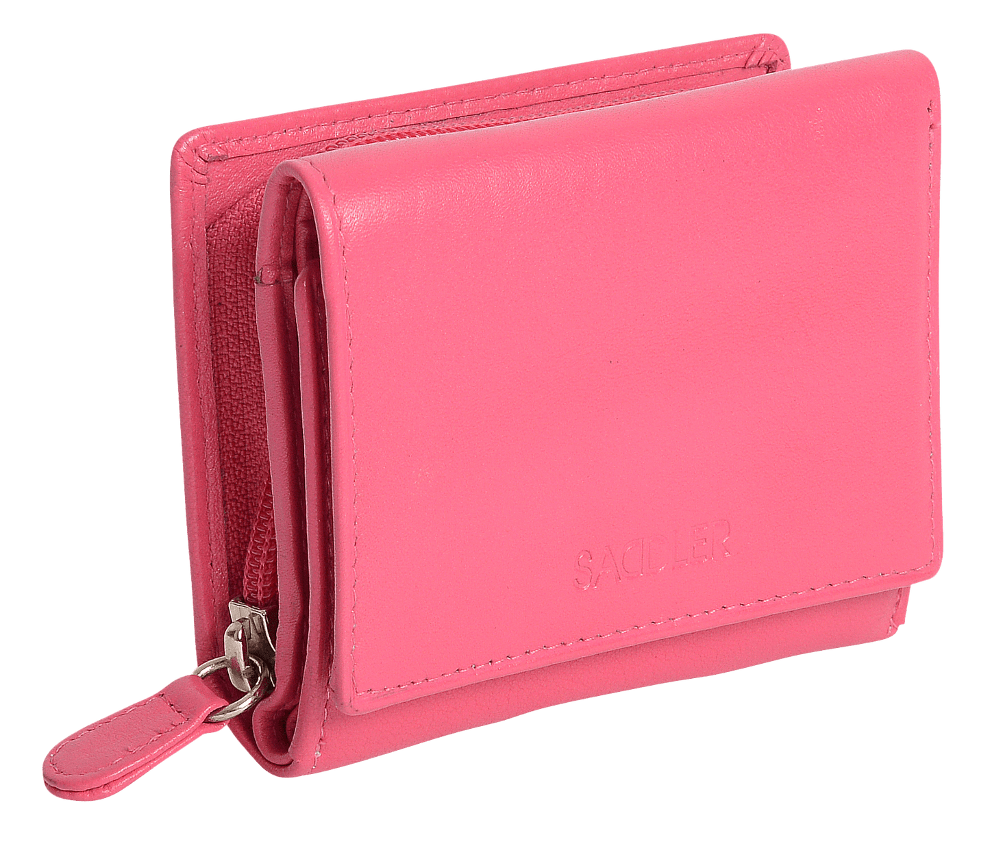 SADDLER CARLA Handmade Leather Compact Trifold Purse – RFID Protected | 5 Card Slots, ID Window & Zipped Coin Pocket | Gift Boxed