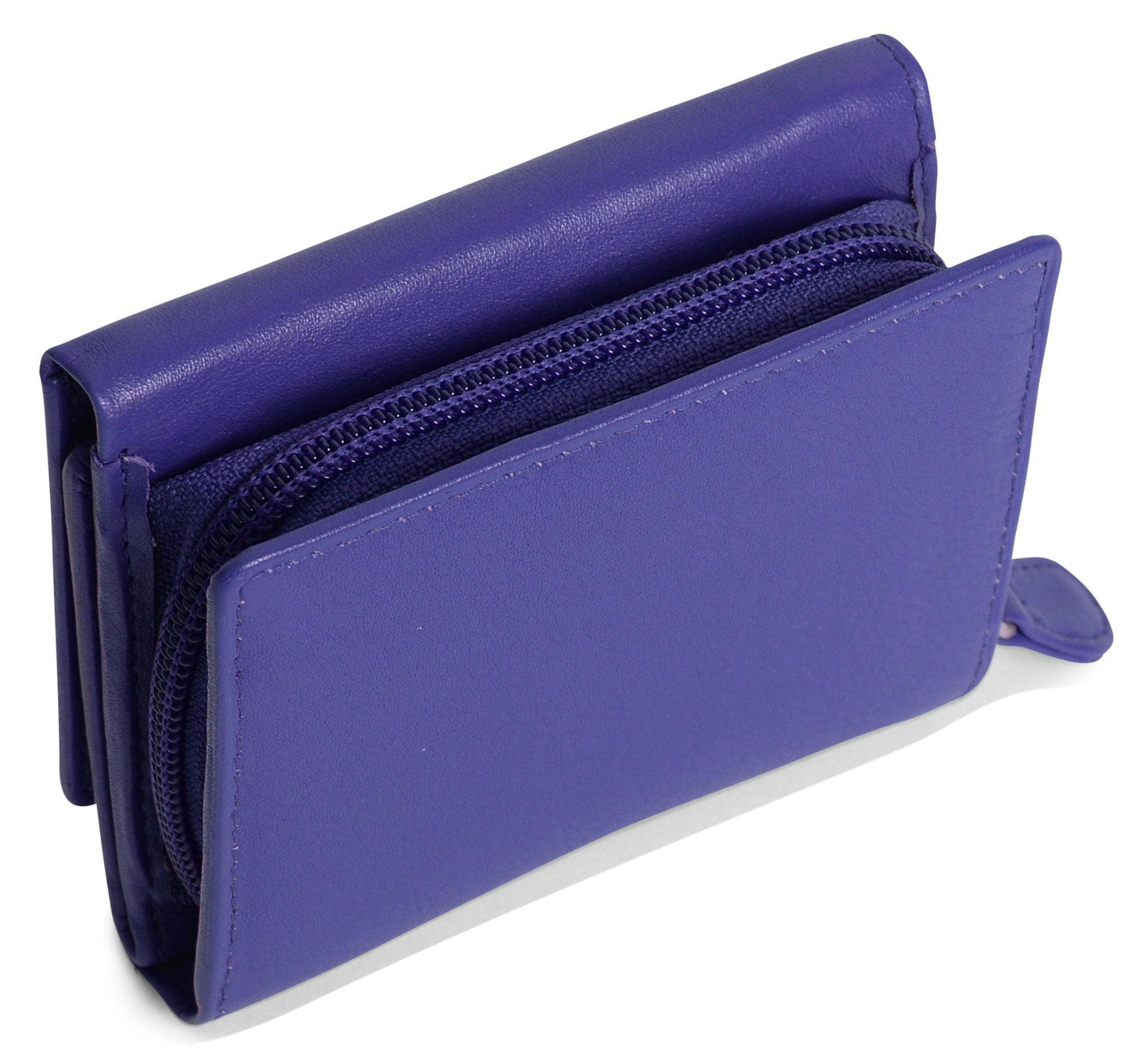 SADDLER CARLA Handmade Leather Compact Trifold Purse – RFID Protected | 5 Card Slots, ID Window & Zipped Coin Pocket | Gift Boxed