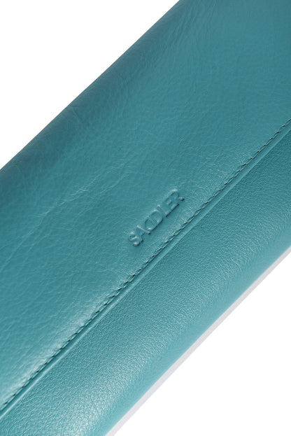 SADDLER CLAIRE Long Leather Trifold Purse - 18 Card Slots, Dual Zip Pockets, and Note Sections - RFID Protected