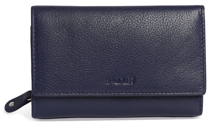Compact Trifold Leather Purse "Eleanor" – Handmade by Saddler | RFID Protected & Gift Boxed | 10 Card Slots & Rear Zip Coin Pocket