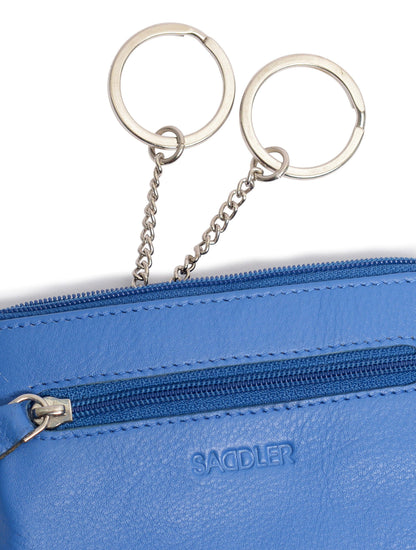 Compact Leather Coin & Card Purse "Ellie" – Handmade by Saddler | RFID Protected & Gift Boxed | With Front Zip Pocket & Key Holder