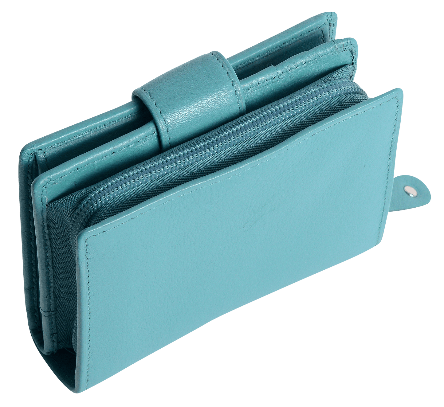 SADDLER EMILY Handmade Leather Mid-Size Wallet – RFID Protected | 10 Card Slots, Secure Tab Closure & Zipped Coin Pocket | Gift Boxed